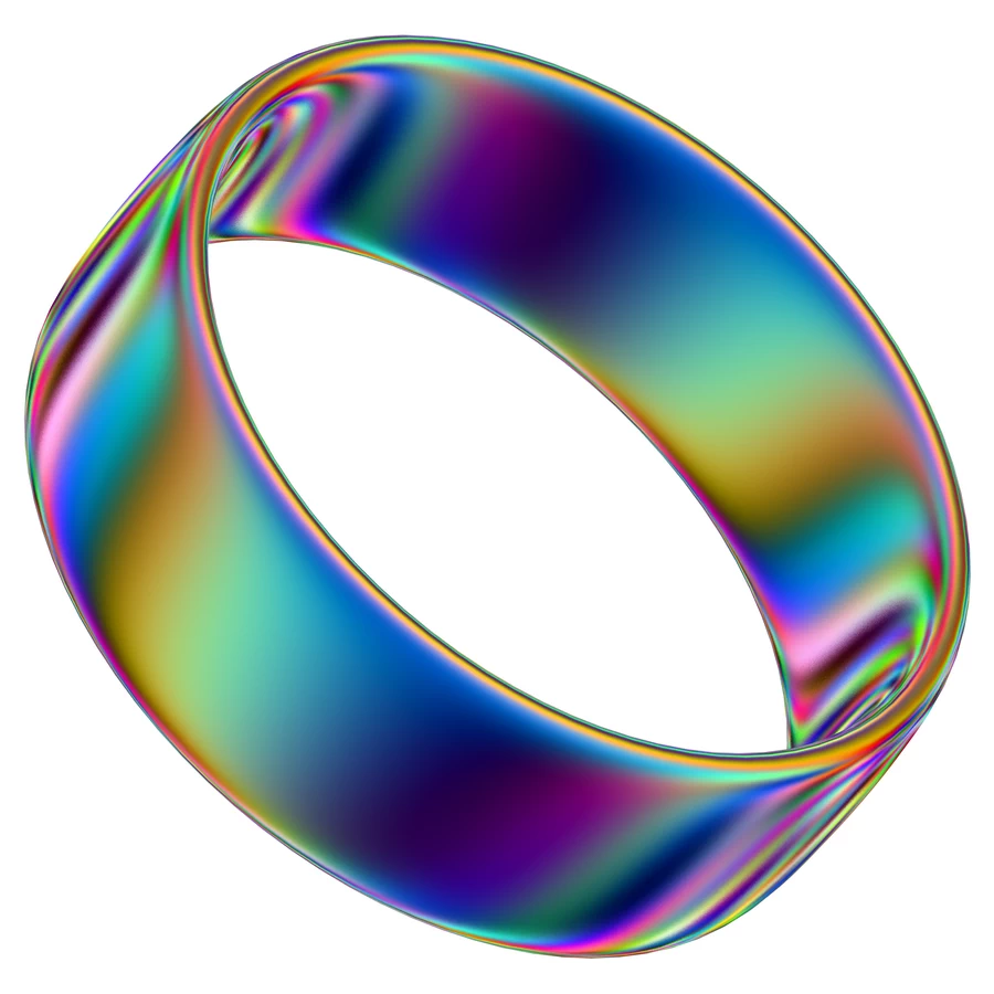 潮流酸性全息金属镭射机能彩虹3D立体几何图形png免抠图片素材【005】